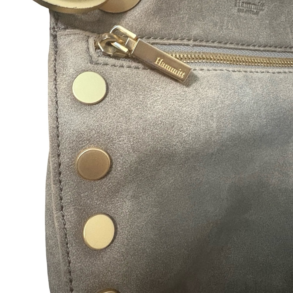 Hammitt Tony Small Pewter/Brushed Gold Red Zip - Picture 7 of 15